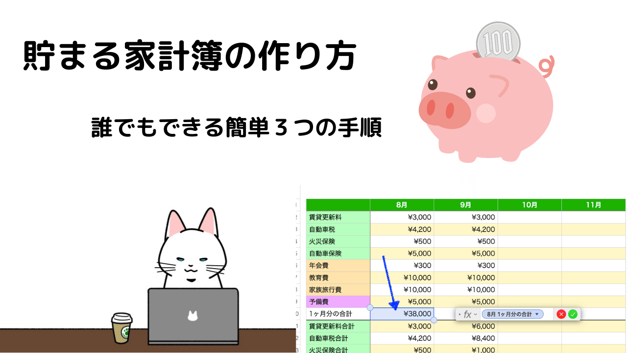 貯まる家計簿の作り方３つの手順